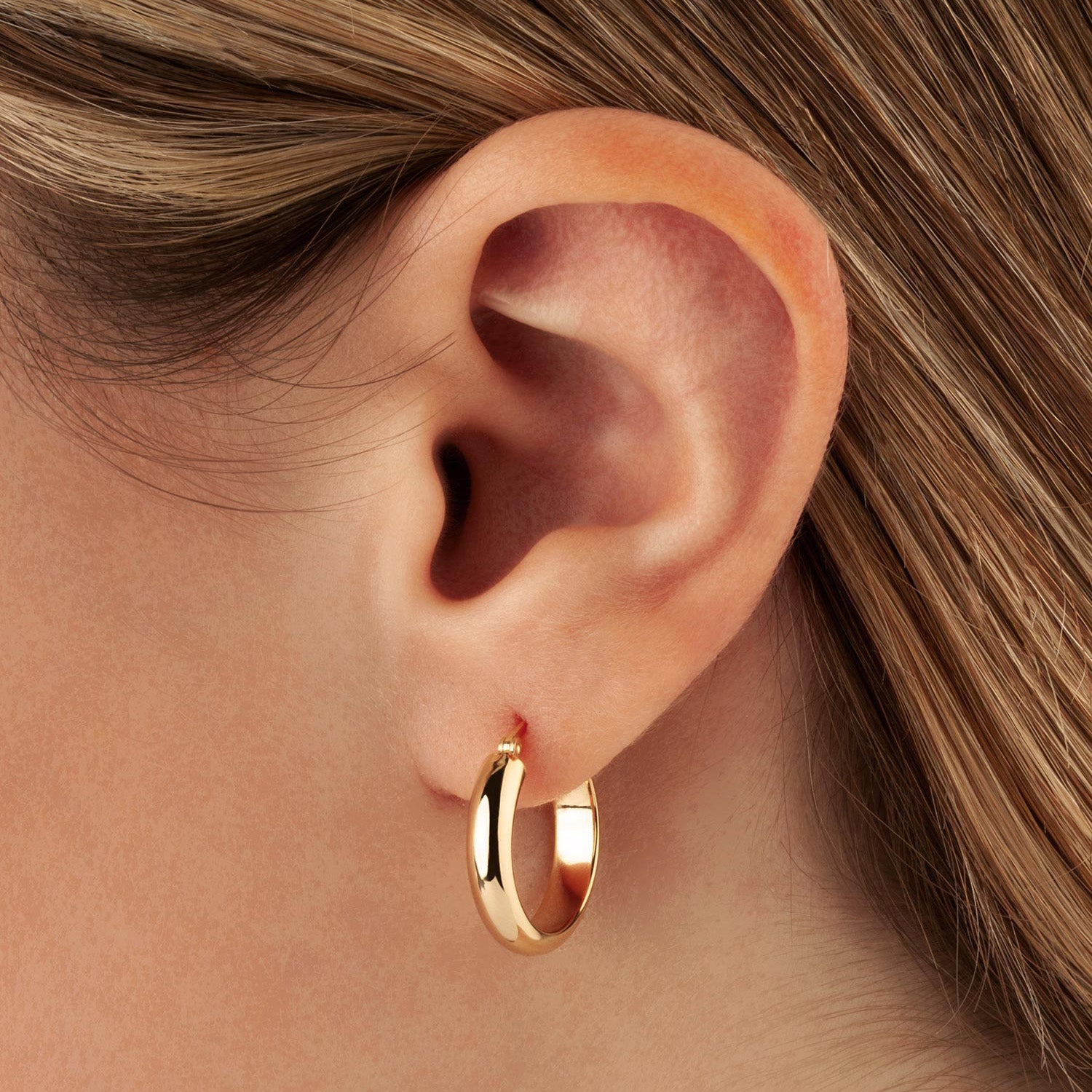 18mm Yellow Gold Hoops