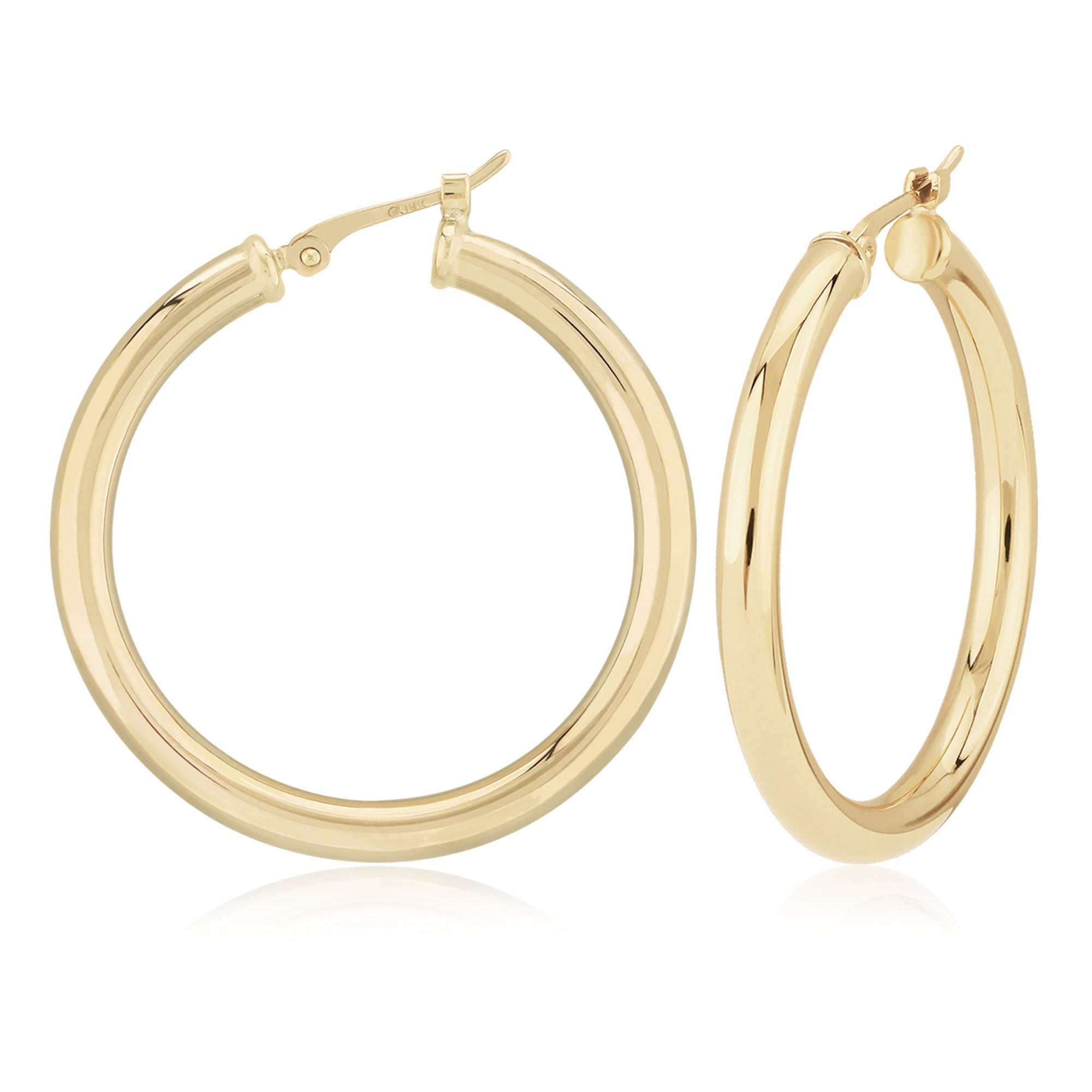 Yellow Gold Tube Hoops