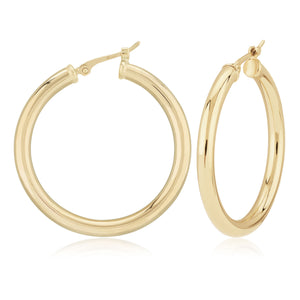 Yellow Gold Tube Hoops