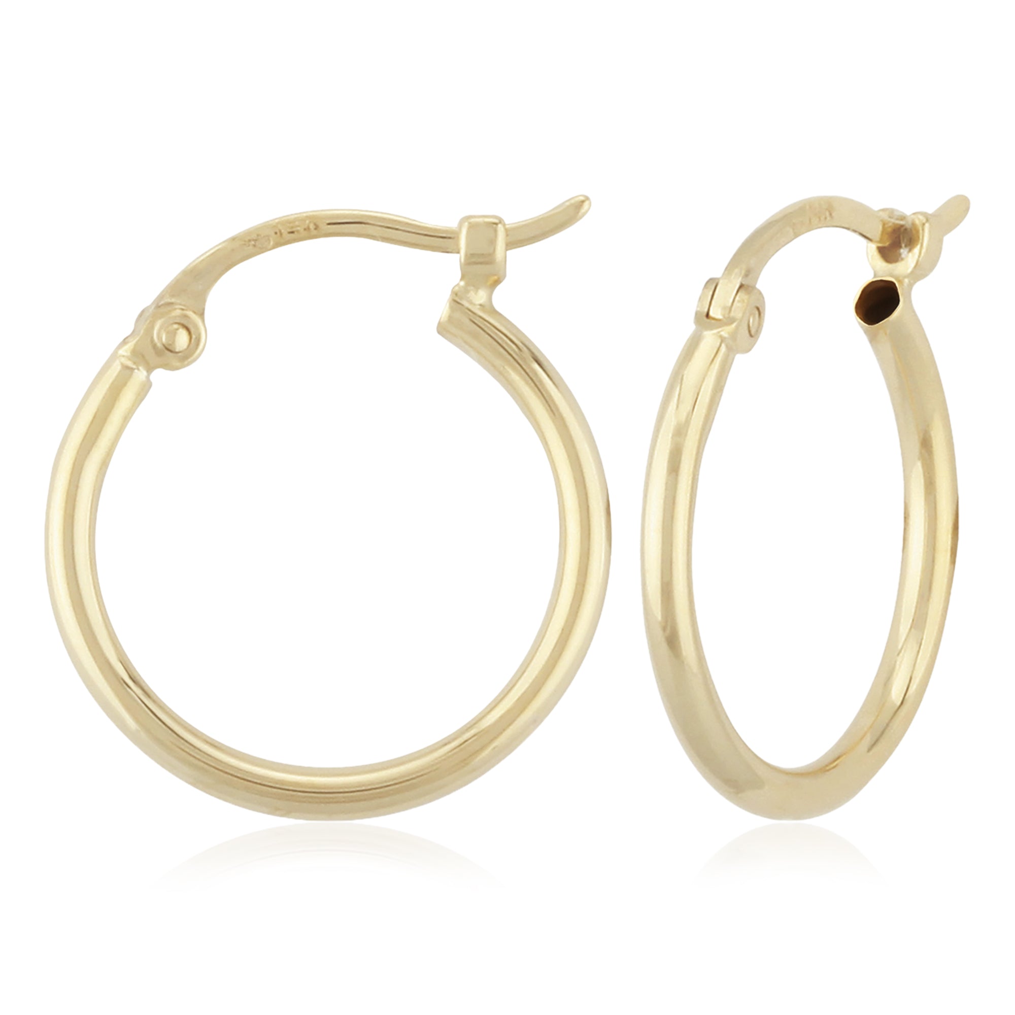 Yellow Gold Tube Hoops