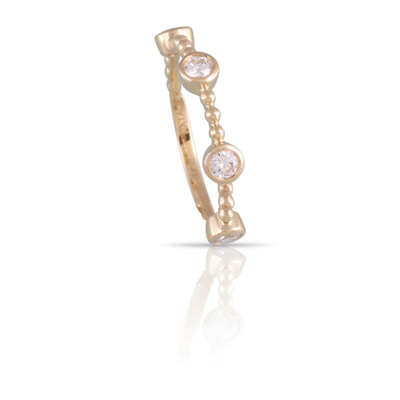 Diamonds of Wonder Yellow Gold and Diamond Stackable Band
