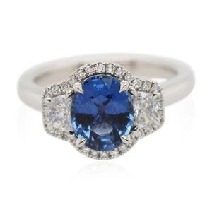 2.28ct Oval Sapphire and Diamond Ring