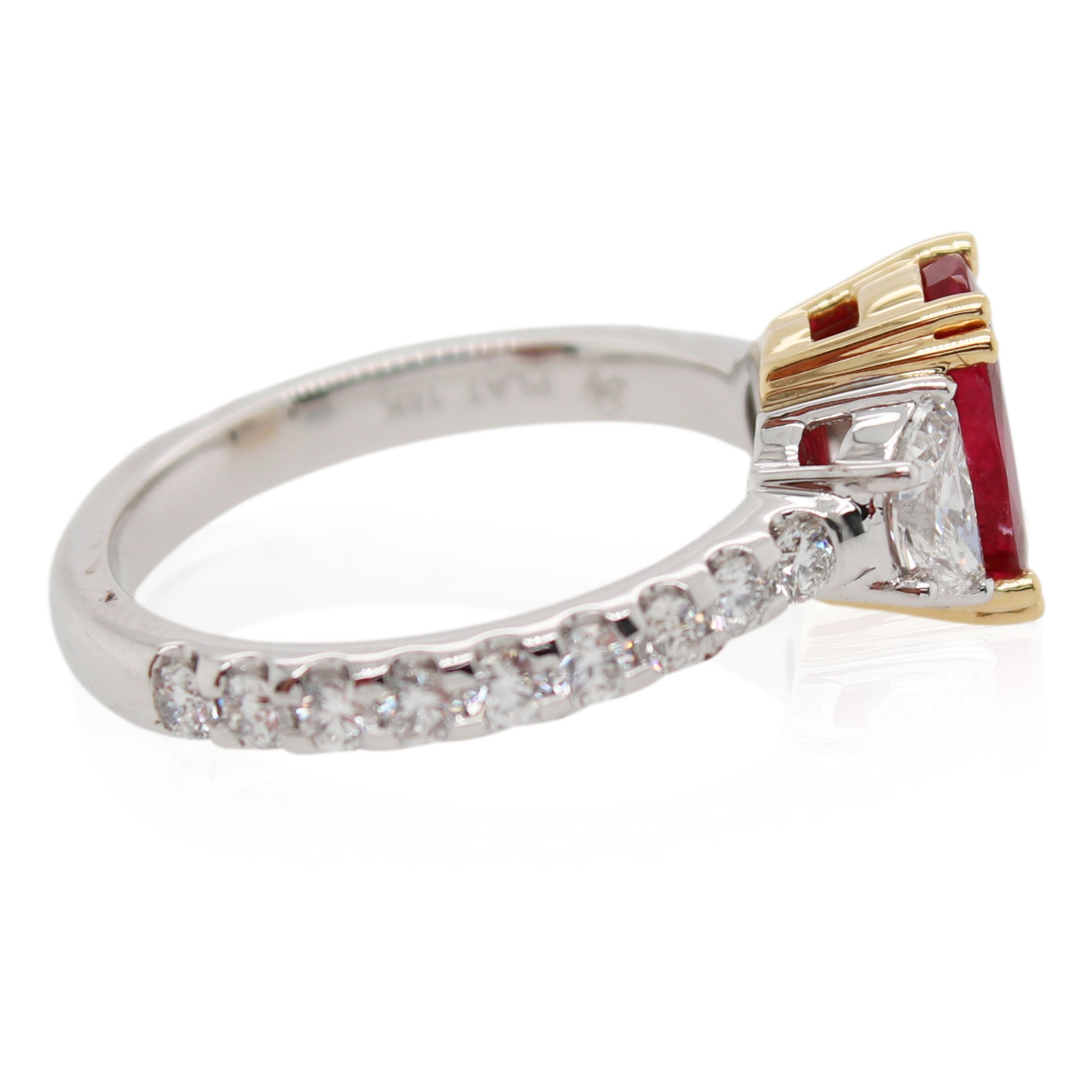 2.18ct Oval Ruby and Diamond Ring