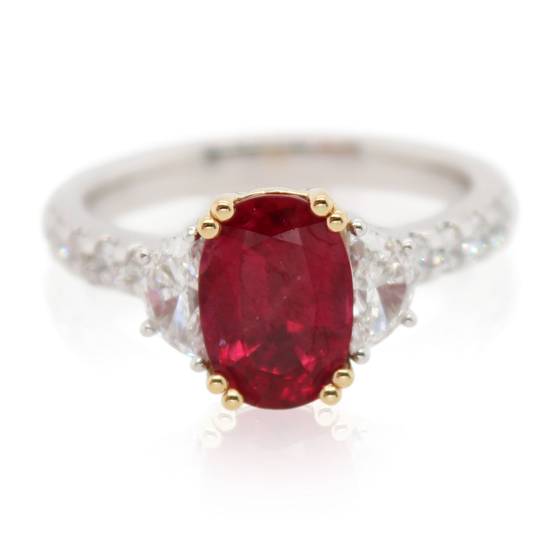 2.18ct Oval Ruby and Diamond Ring