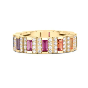 Roberto Coin Obelisco Mixed Sapphire and Diamond Ring