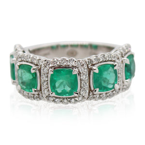 Christopher Designs Diamond and Emerald Ring