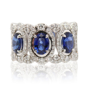 Christopher Designs Diamond and Sapphire Ring