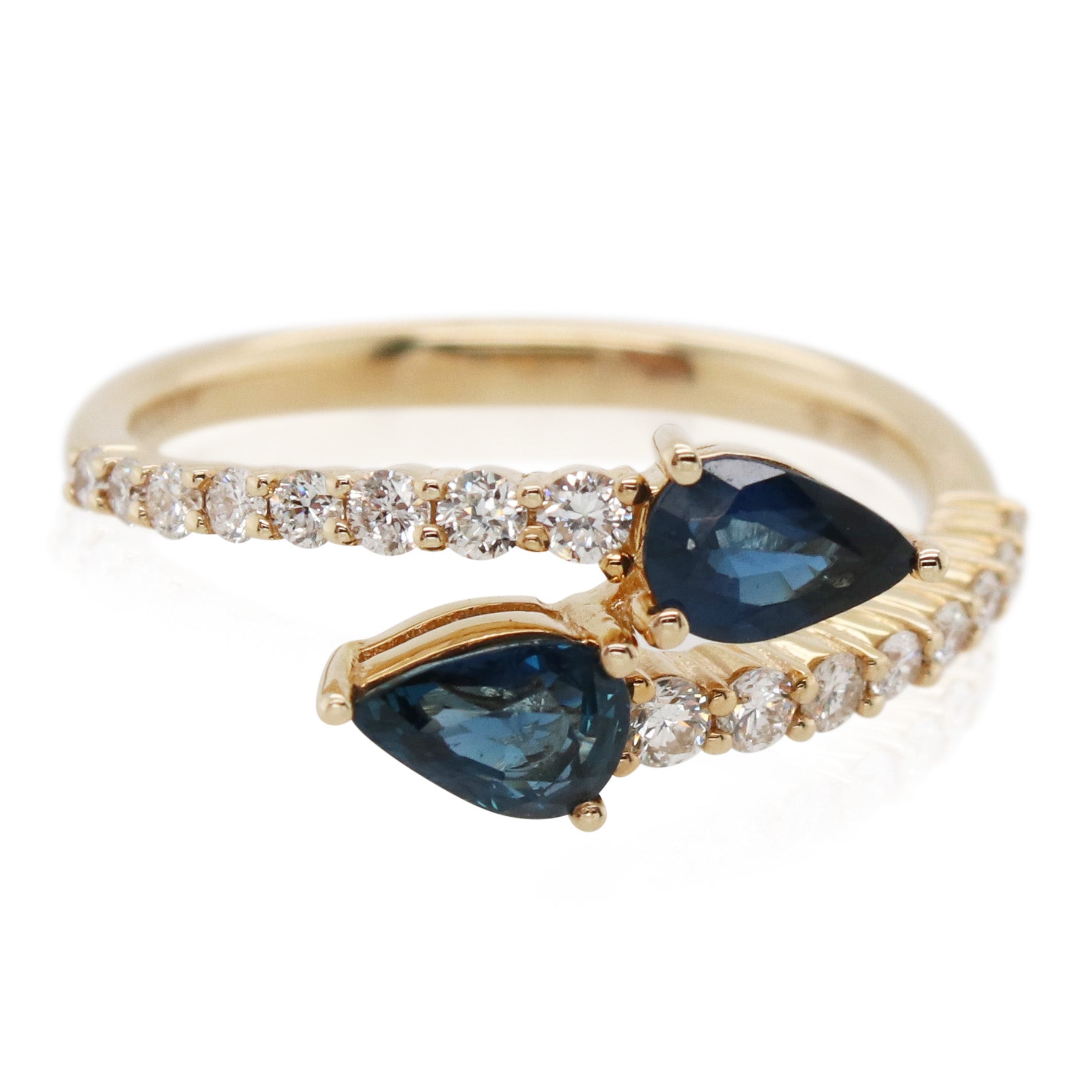 Sapphire and Diamond Bypass Ring