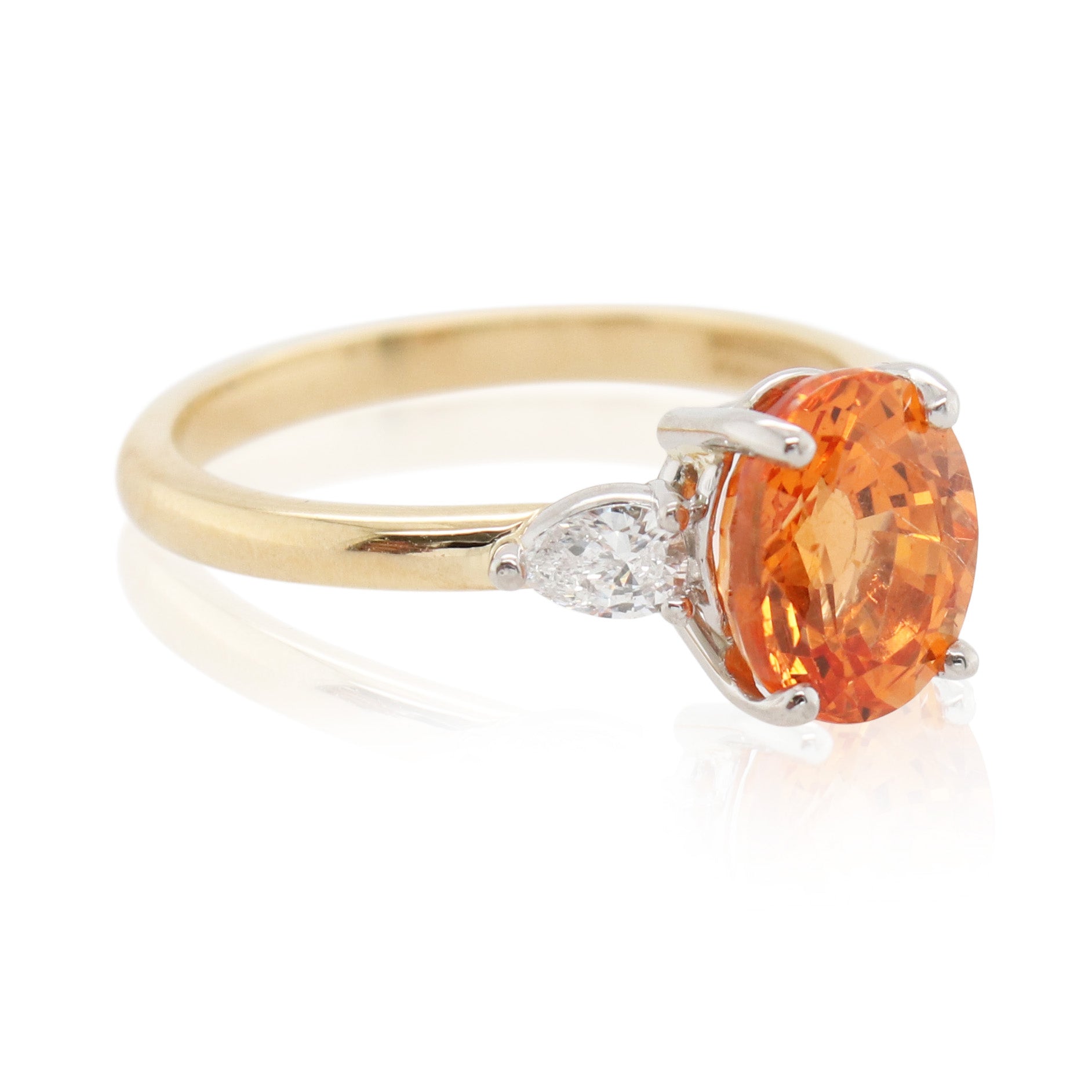 Precision Set Spessartine Garnet and Diamond Ring