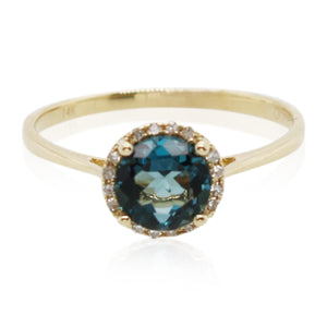 1.25ct London Blue Topaz and Diamond Ring