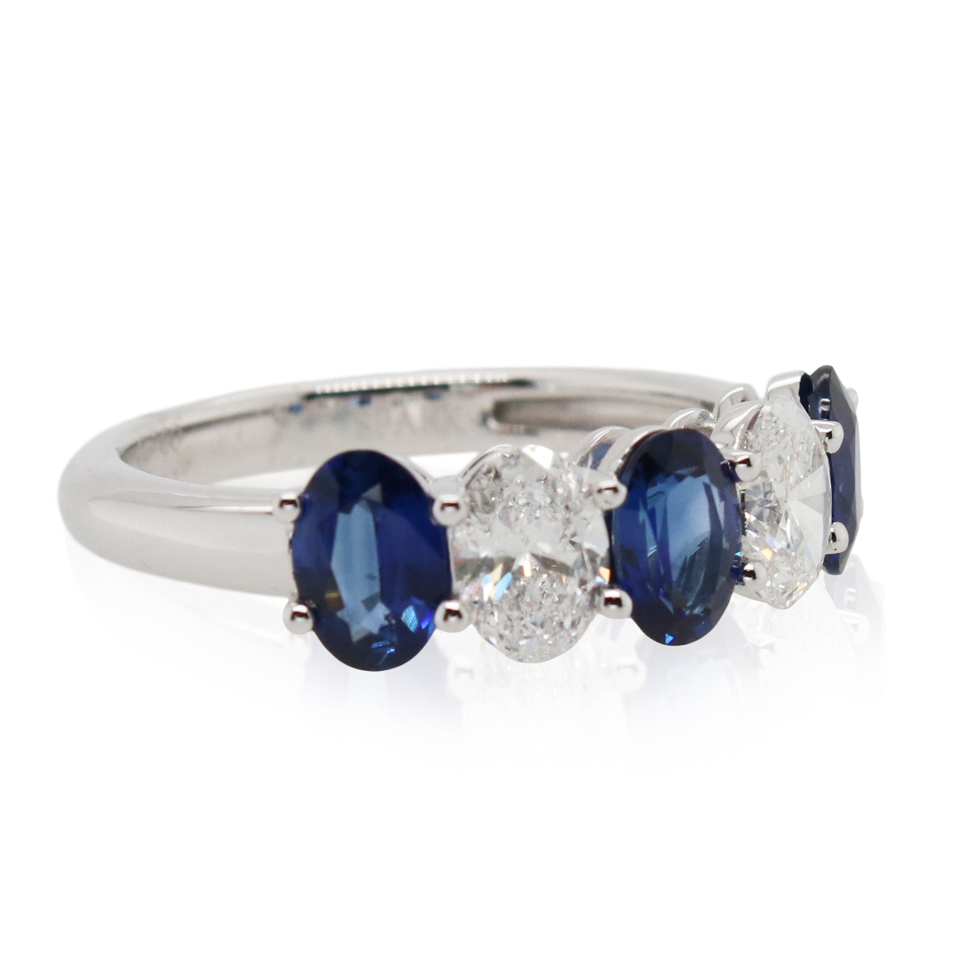 1.52ct Total Weight Sapphire and Diamond 5 Stone Ring