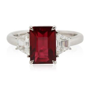2.58ct Ruby and Diamond 3 Stone Ring