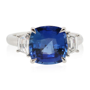 5.00ct Sapphire and Diamond 3 Stone Ring