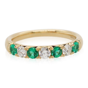 Alternating Emerald and Diamond Band