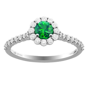 0.32ct Emerald and Diamond Ring