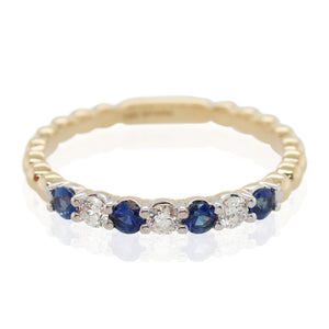 Beaded Sapphire and Diamond Band