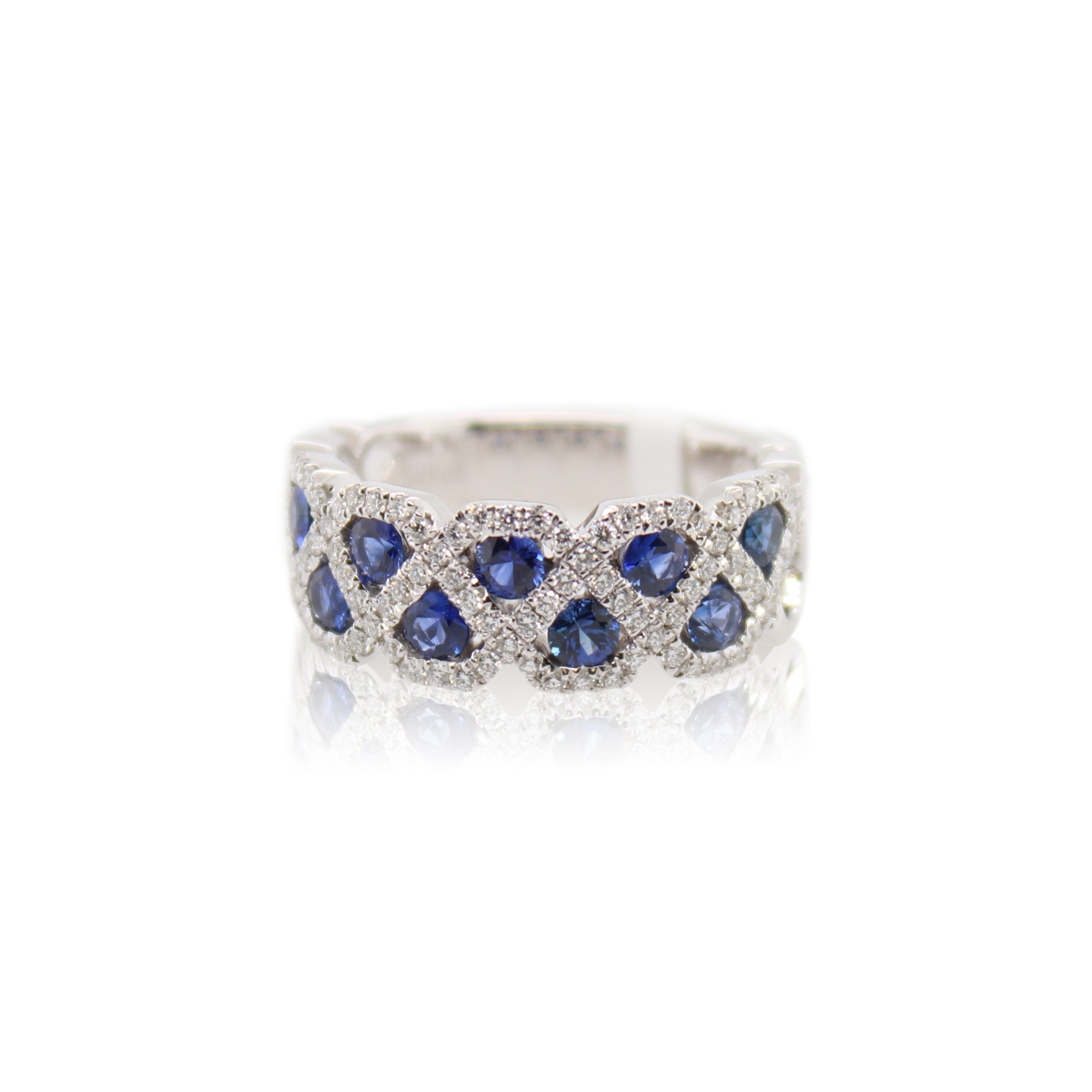 Sapphire and Diamond Lattice Ring