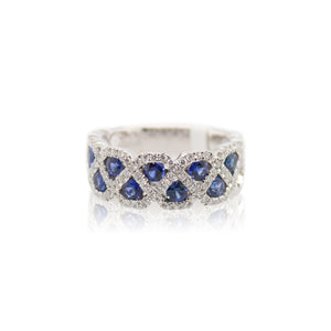 Sapphire and Diamond Lattice Ring