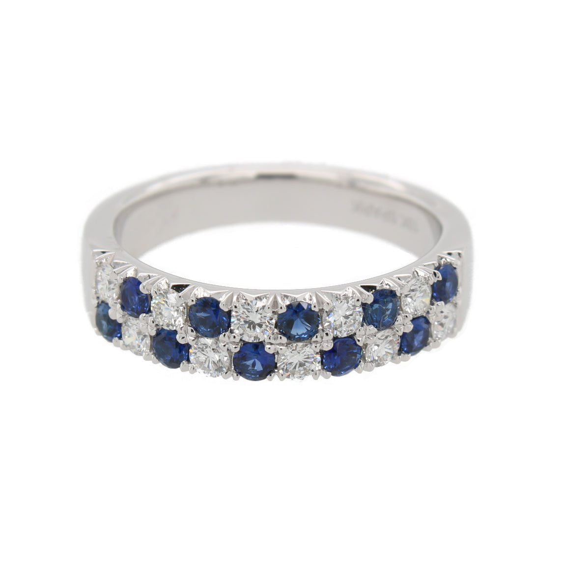 Double Row Sapphire and Diamond Ring