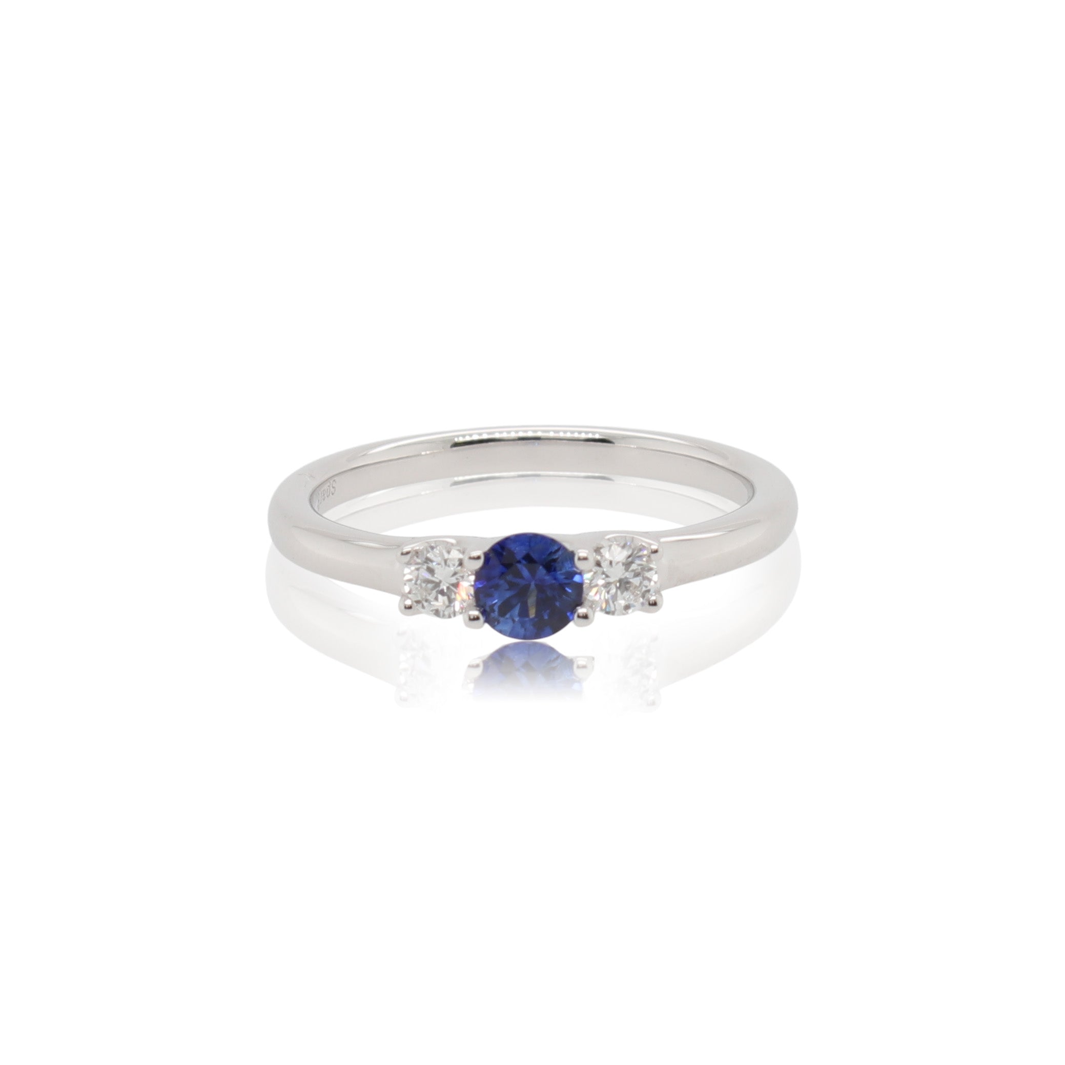 Sapphire and Diamond Three Stone Ring