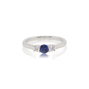 Sapphire and Diamond Three Stone Ring