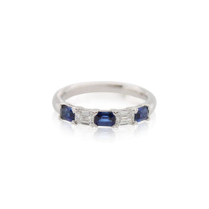 Alternating Sapphire and Diamond Ring