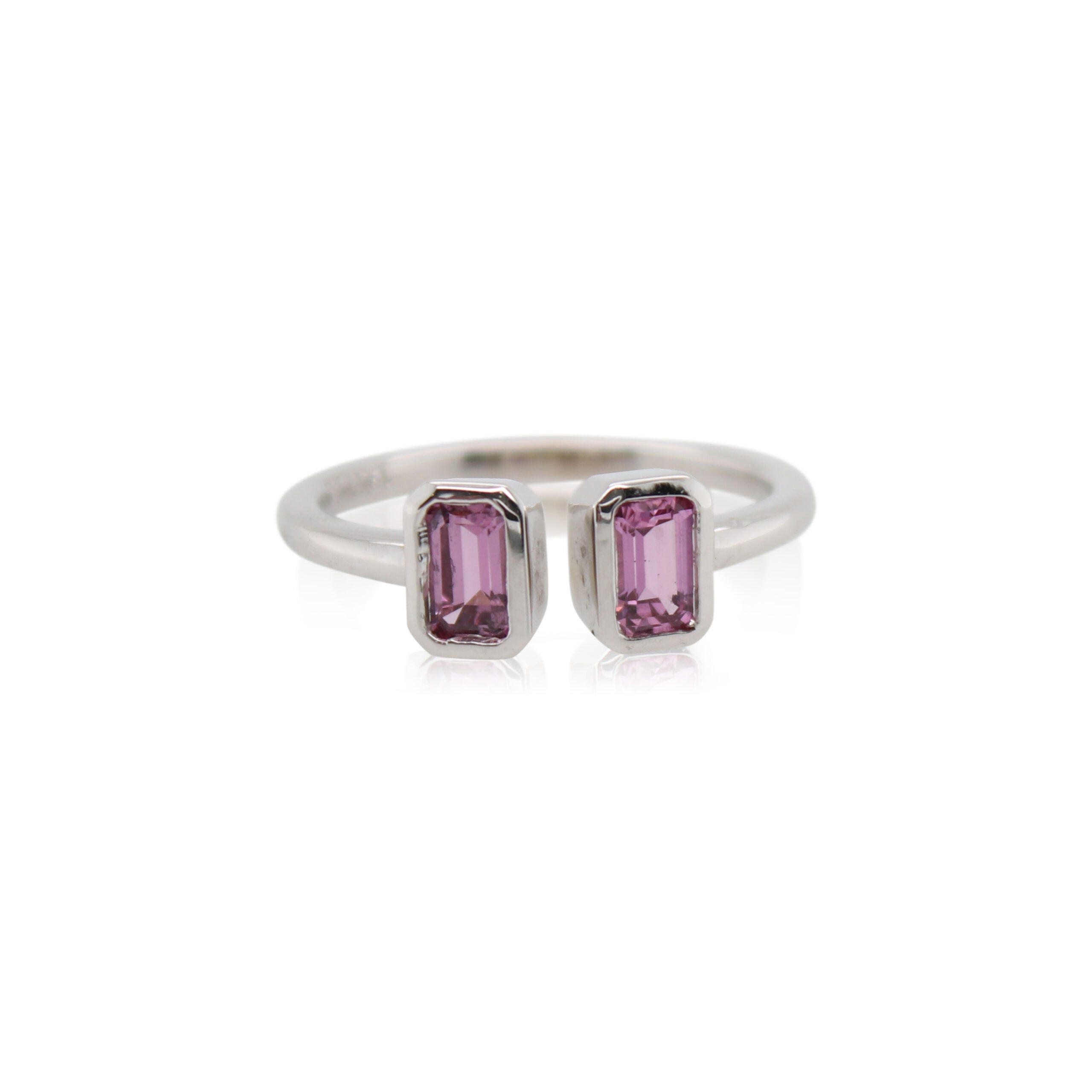 Emerald Cut Pink Sapphire Ring