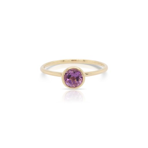 Bezel Set Round Solitaire Amethyst Ring