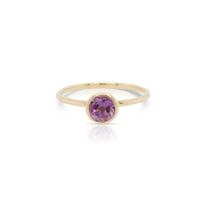 Bezel Set Round Solitaire Amethyst Ring