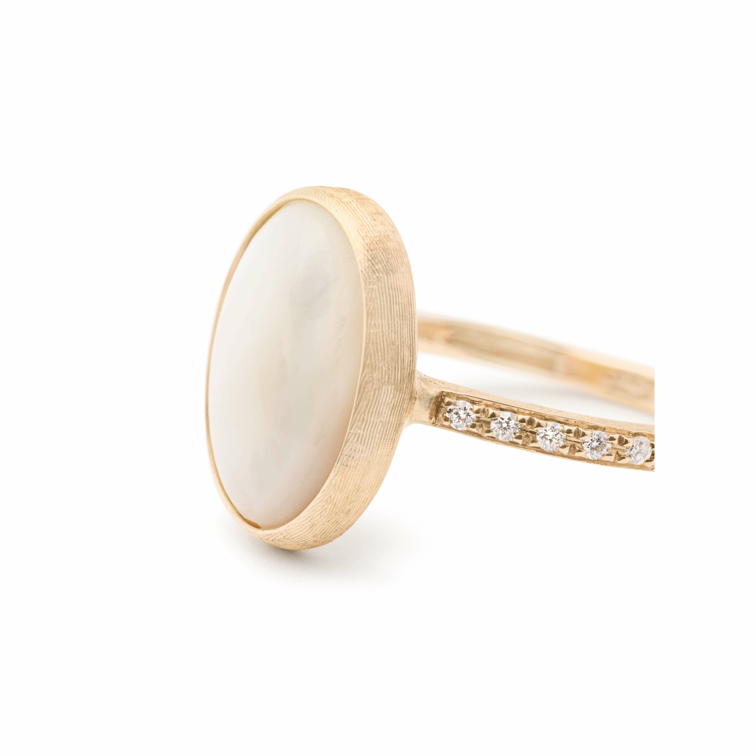 Marco Bicego Siviglia Collection 18K Yellow Gold Mother of Pearl Ring with Diamond Accent