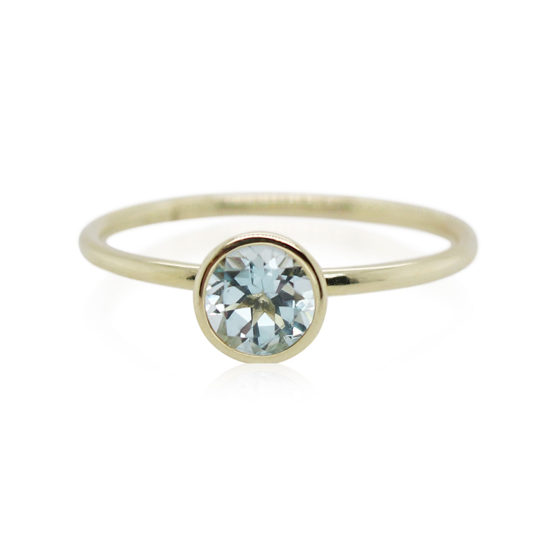Light Blue Topaz Bezel Set Ring