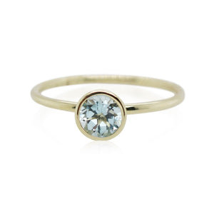 Light Blue Topaz Bezel Set Ring