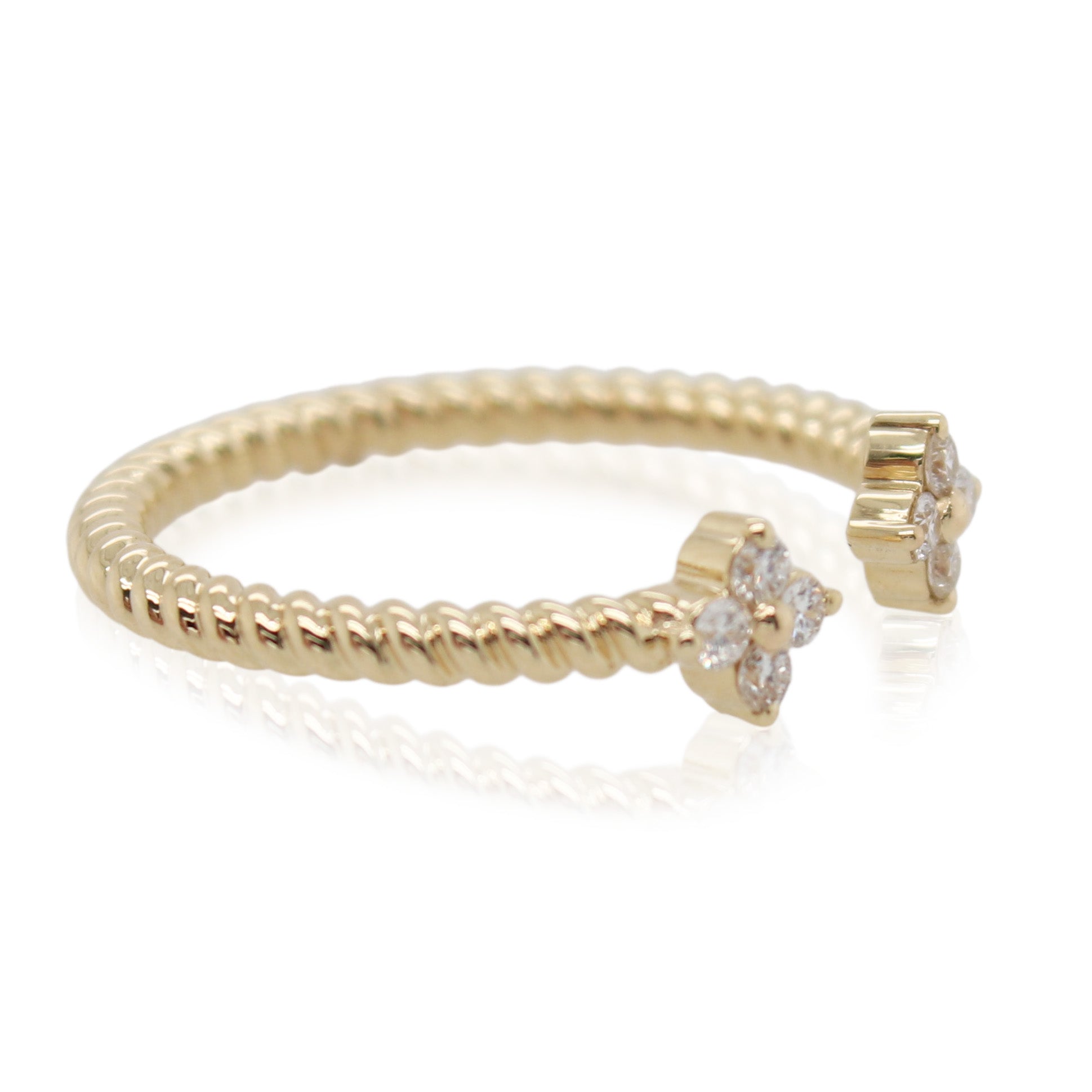 Yellow Gold Diamond Accented Split Band