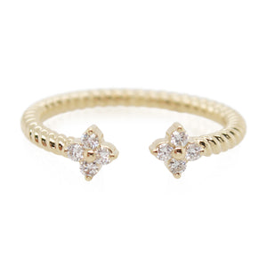 Yellow Gold Diamond Accented Split Band