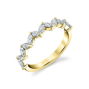 Yellow Gold Alternating Marquise Diamond Band