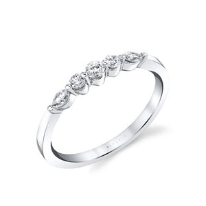 White Gold Round and Marquise Diamond Band