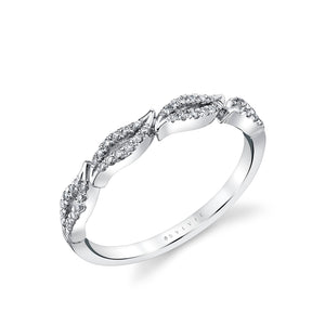 White Gold Diamond Leaf Band
