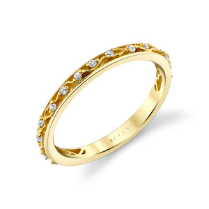 Yellow Gold Diamond Floral Band