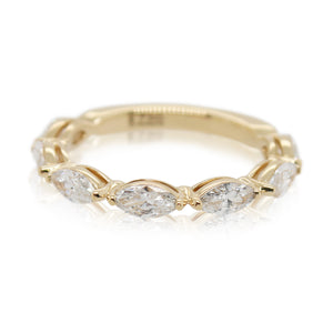 Precision Set Marquise Diamond 7 Stone Band