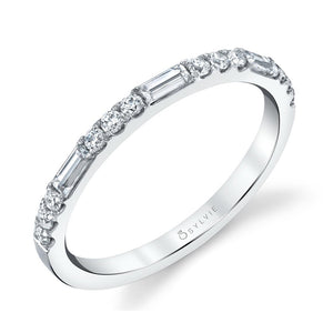 Sylvie Alternating Round and Baguette Diamond Band
