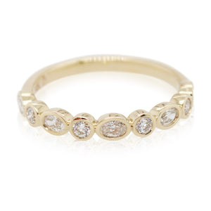 Yellow Gold Bezel Set 9 Diamond Band