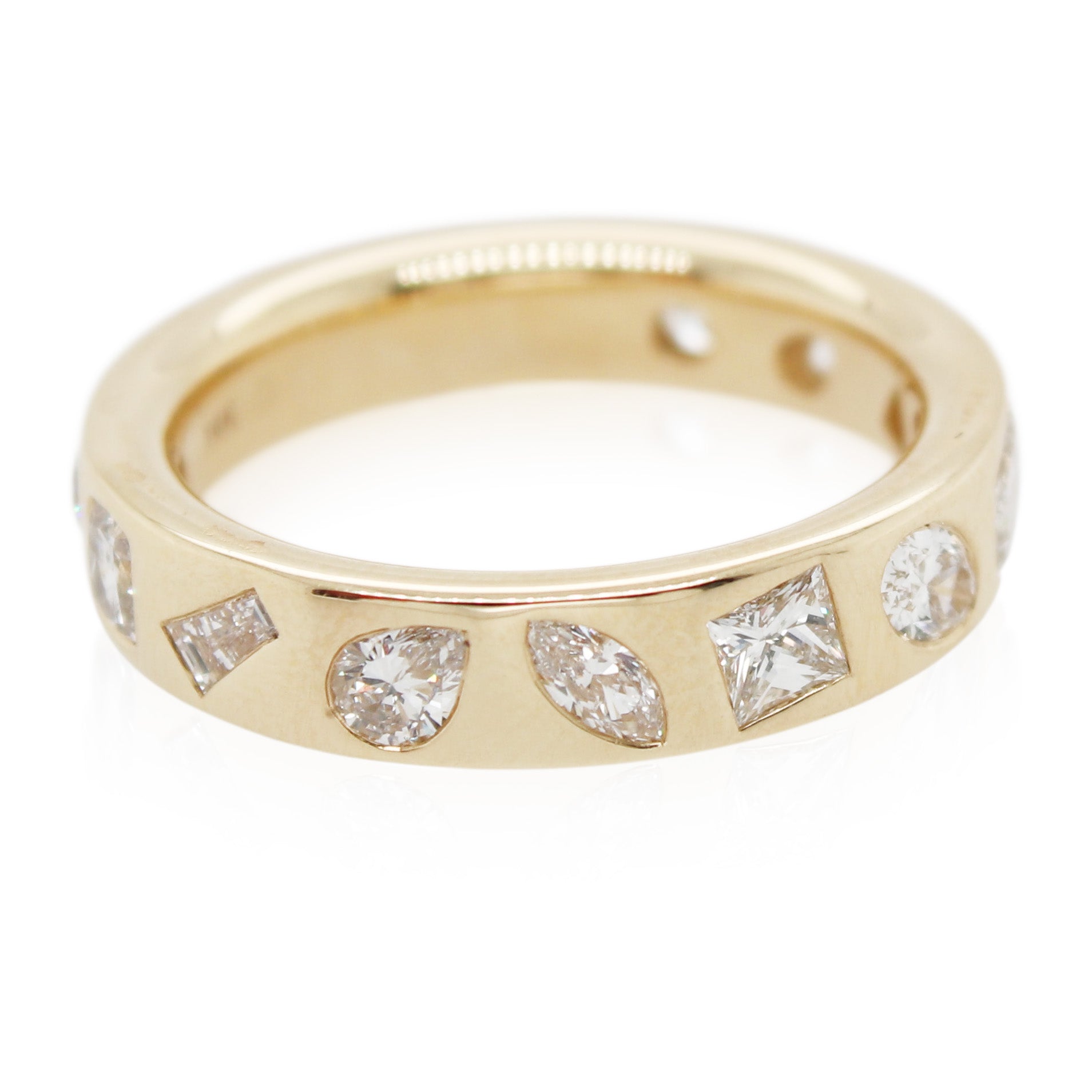 Yellow Gold Diamond Bezel Set Band