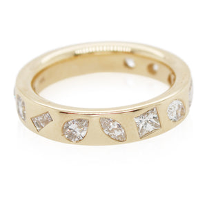 Yellow Gold Diamond Bezel Set Band
