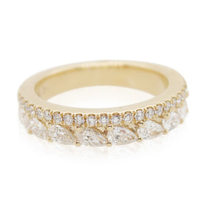 Yellow Gold Double Row Diamond Band