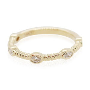 Yellow Gold Oval Diamond Rope Band