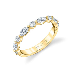 Sylvie Alternating Marquise and Round Diamond Band
