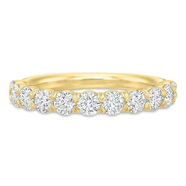 Yellow Gold Half Round Diamond Anniversary Band