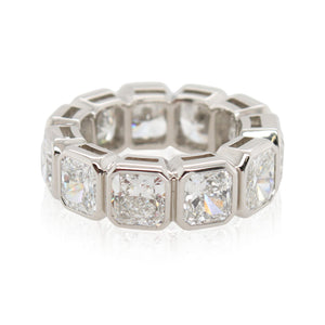 12.06 Total Carat Bezel Set Radiant Cut Diamond Eternity Band