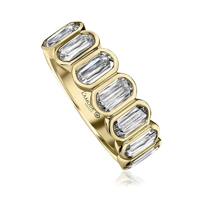 Crisscut New York Bezel Set 7 Diamond Band