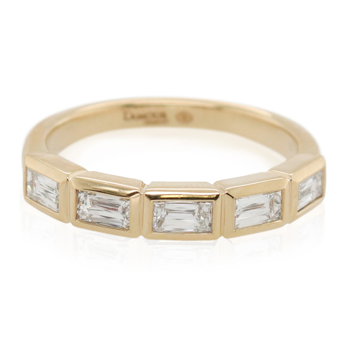 Crisscut New York East/West Bezel Set Diamond Band